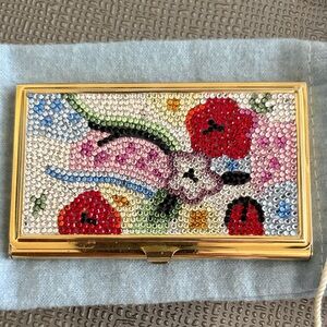 Floral Crystal Embellished Card Holder